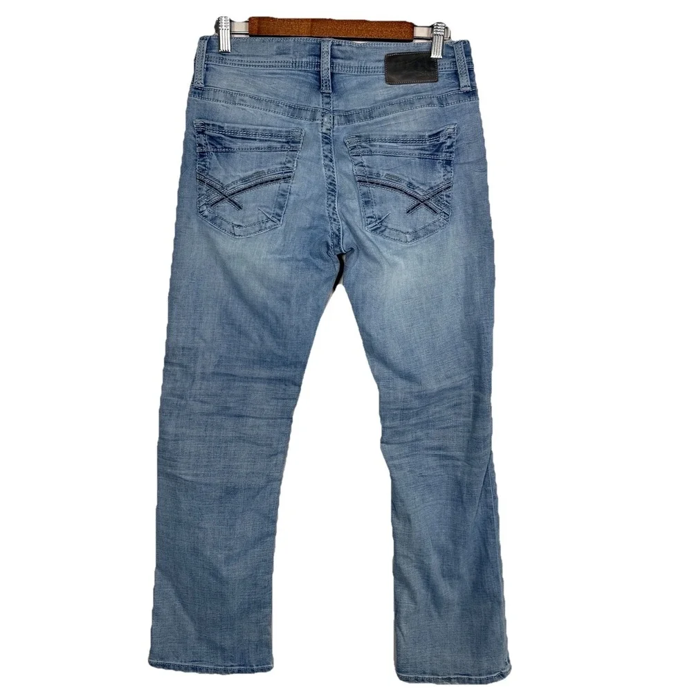 BKE Carter Boot Jeans Mens 30x30 Light Wash‎ Stretch Denim Bootcut Distressed